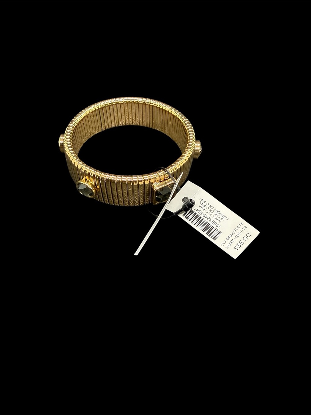 💛CHICO’S💛Gold-Tone Stretch Watchband Bracelet w/Smoky Quartz Faceted Accents/NWT - Picture 8 of 9